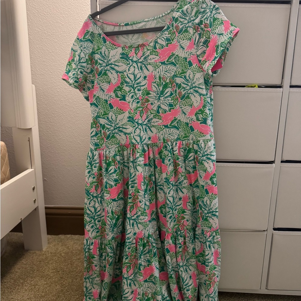 Lilly Pulitzer Green and Pink Floral Top
